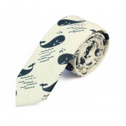 Cravate fines en coton - ardoise foncé 6 cm