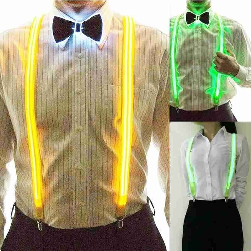 Acheter Combinaison de bretelles et nœud papillon LED pour homme