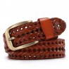 ceinture tressée cuir marron homme