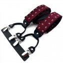 Bretelles Rouge Bordeaux Homme d\'Affaires avec Pinces